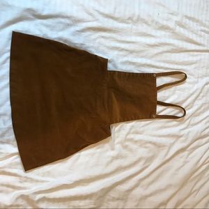 Corduroy, tan, skirt with overalls